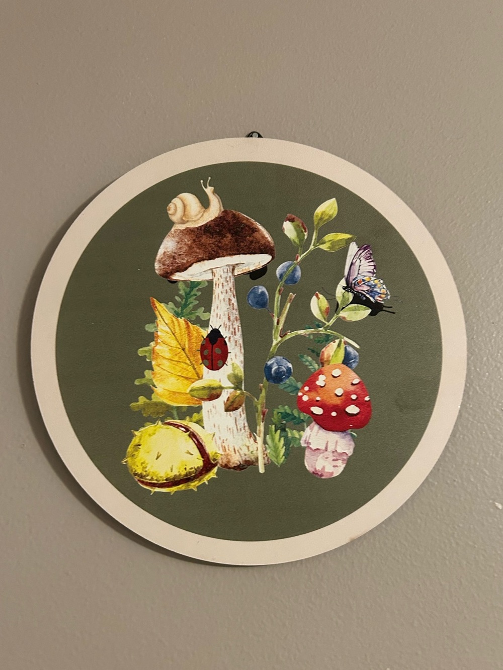 CIRCLE FLOWER & MUSHROOM WALL ART